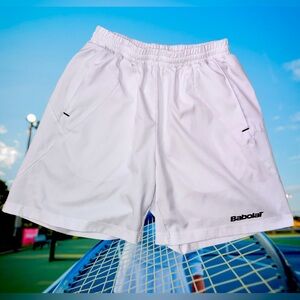BABOLAT white athletic tennis shorts boys size medium 10 12